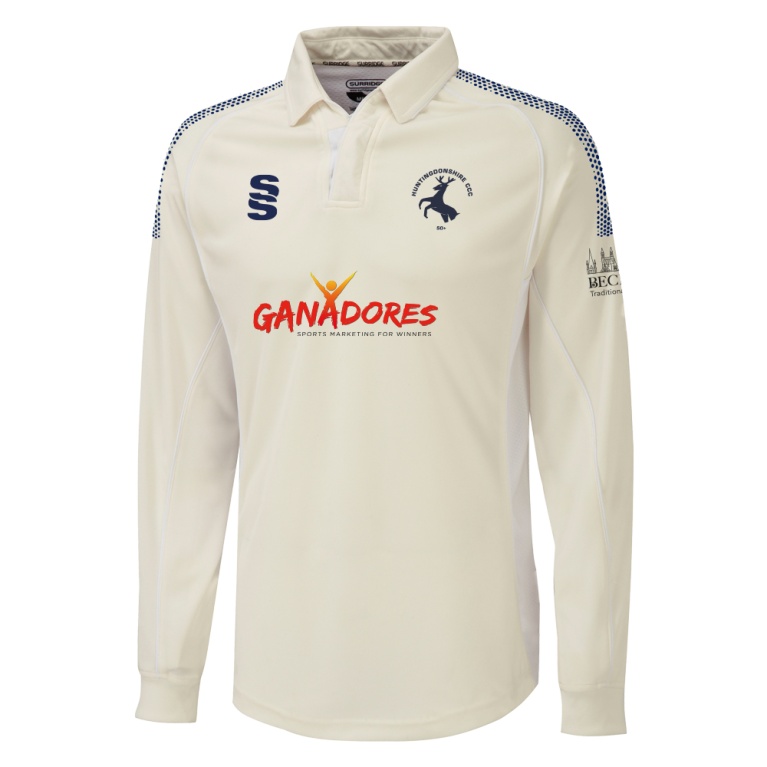 HUNTINGDONSHIRE CCC 50+ — Long Sleeve Shirt White Trim